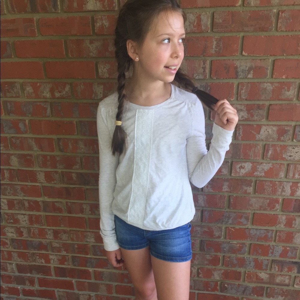 Stunning Gap Girls Sweater with Lace Stripe